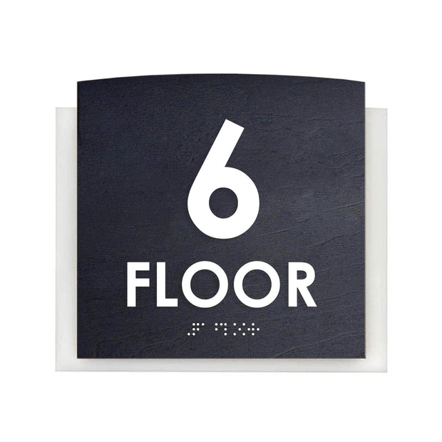 Floor Signs 6ft Floor Sign - Wood & Acrylic Door Plate - "Scandza" Design