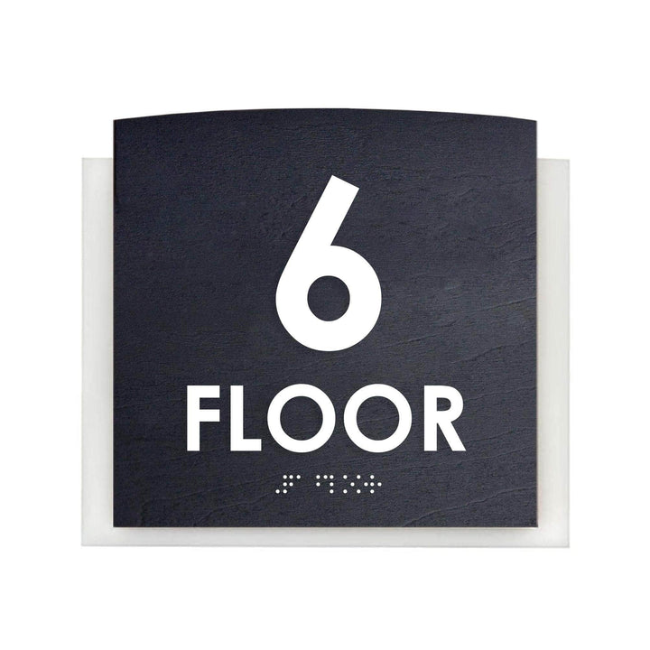 Floor Signs 6ft Floor Sign - Wood &amp; Acrylic Door Plate - "Scandza" Design