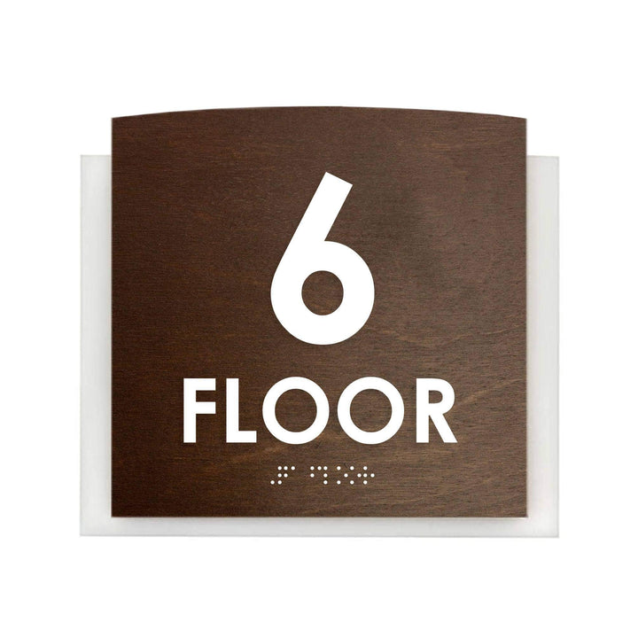 Floor Signs 6ft Floor Sign - Wood & Acrylic Door Plate - "Scandza" Design