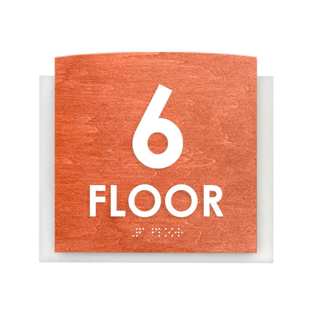 Floor Signs 6ft Floor Sign - Wood & Acrylic Door Plate - "Scandza" Design