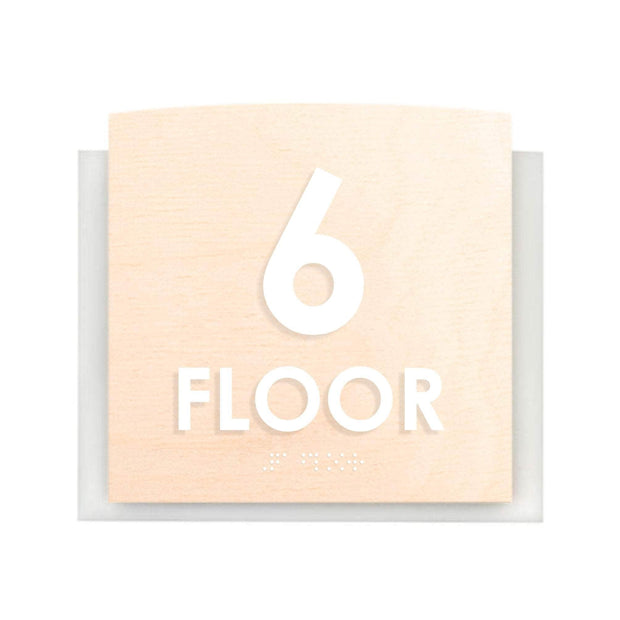 Floor Signs 6ft Floor Sign - Wood & Acrylic Door Plate - "Scandza" Design