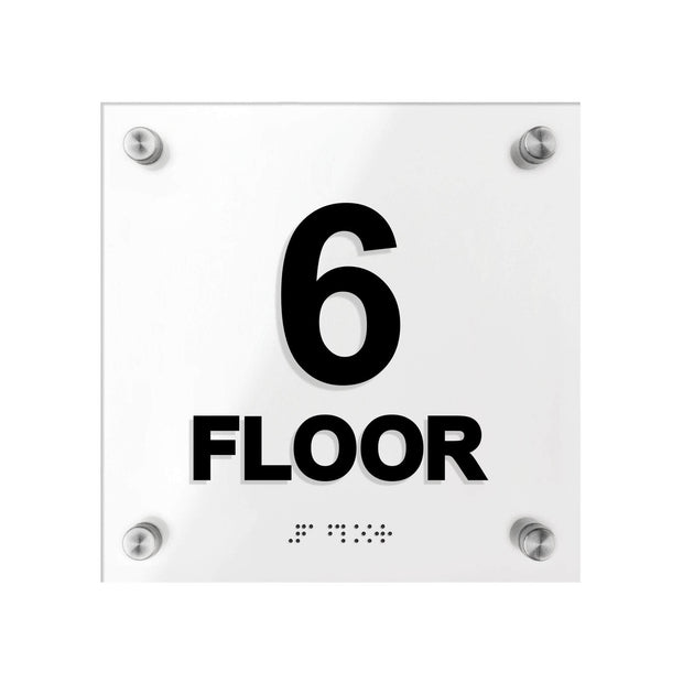 Floor Signs Acrylic 6ft Floor Sign with Braille - "Classic" Design