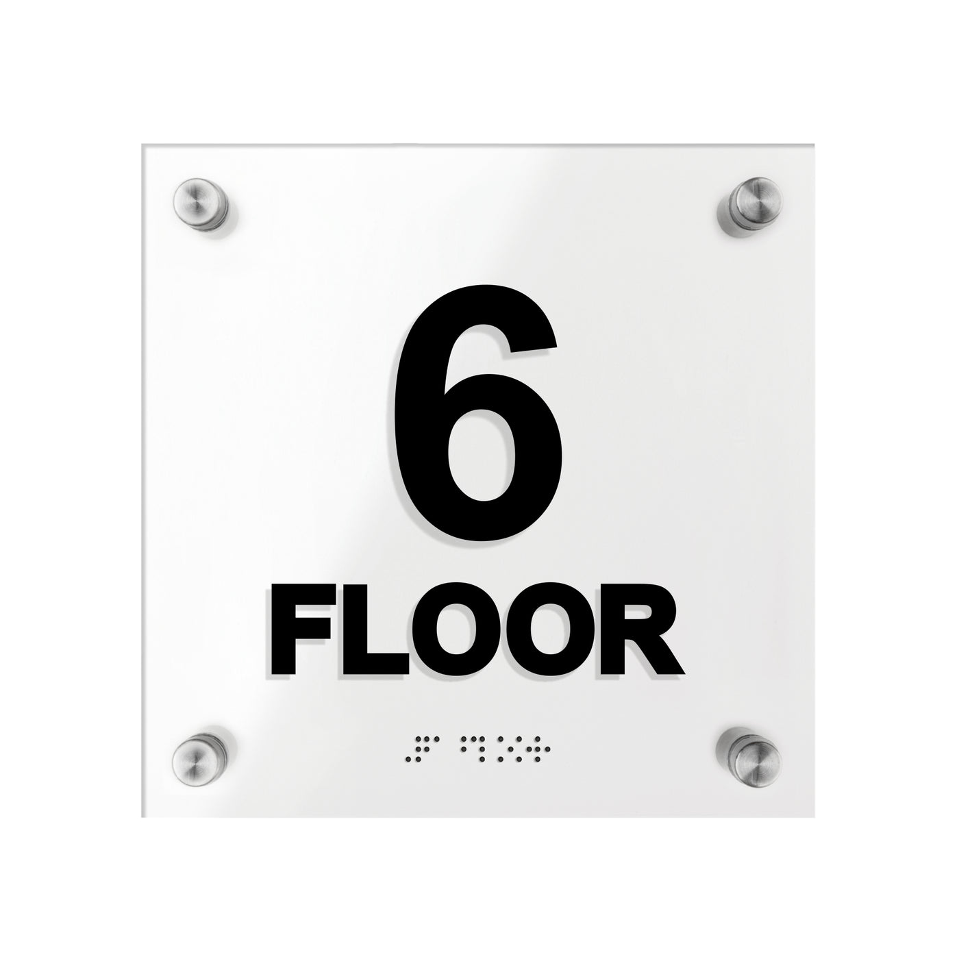 Floor Signs - Acrylic 6ft Floor Sign With Braille - "Classic" Design
