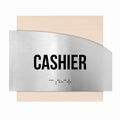 Door Signs Cashier Signs - Stainless steel & Wood Plate - "Wave" Design - Photo #5