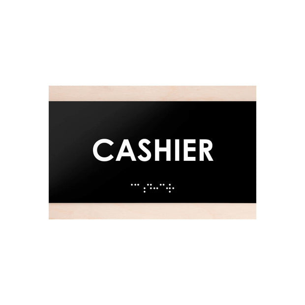Door Signs Cashier Sign: Wood Door Plate — "Buro" Design