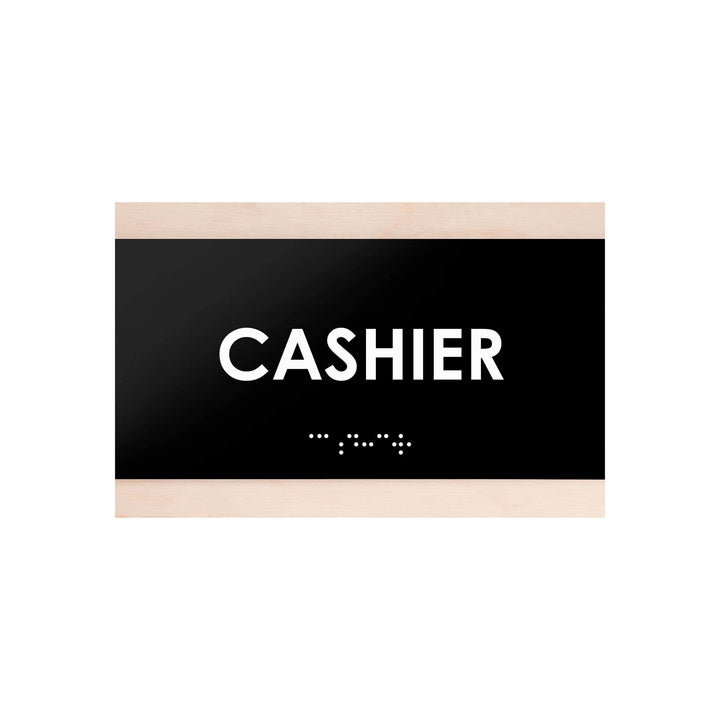 Door Signs Cashier Sign: Wood Door Plate — "Buro" Design