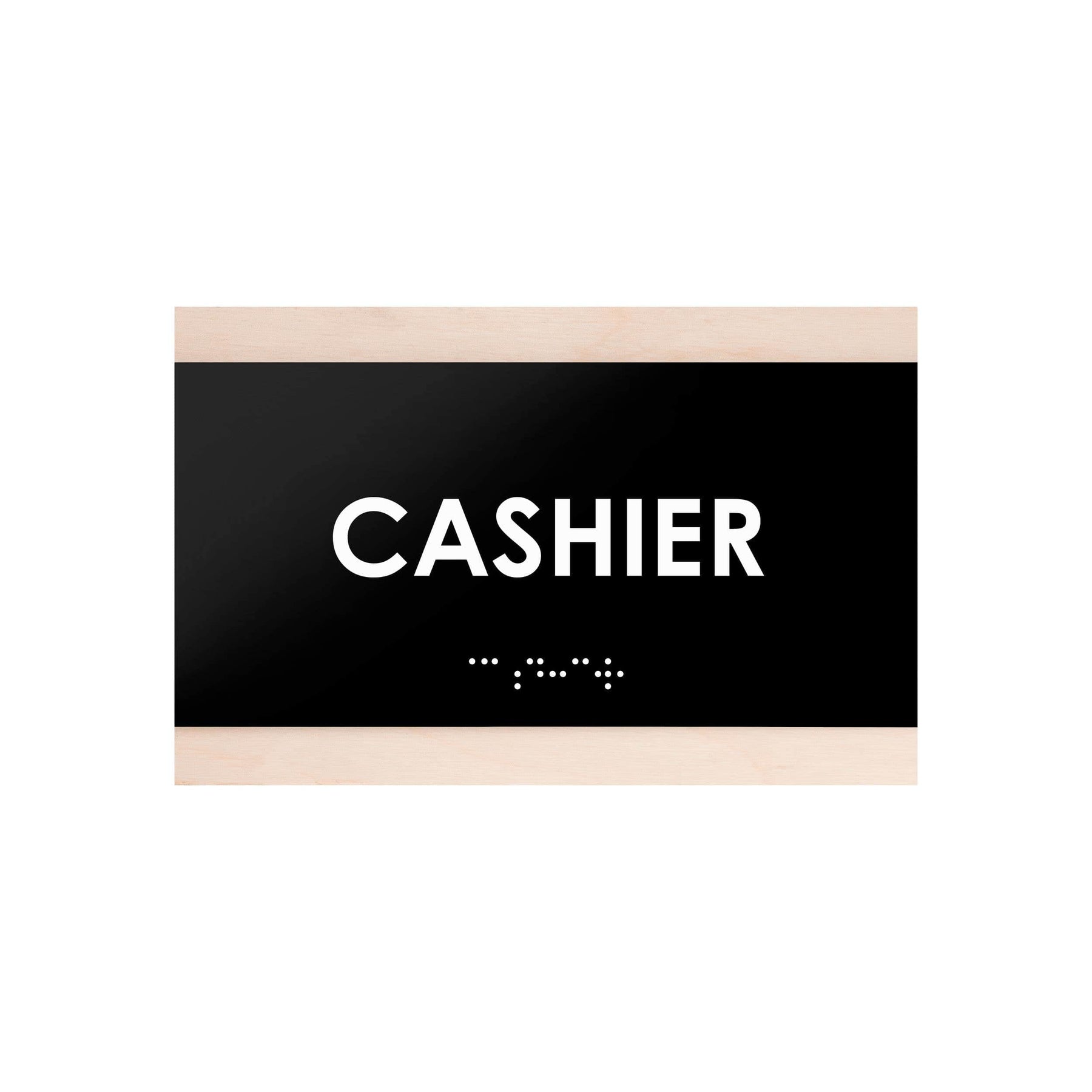 Cashier Sign: Wood Door Plate —