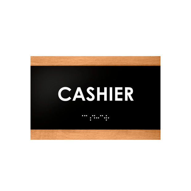 Door Signs Cashier Sign: Wood Door Plate — "Buro" Design
