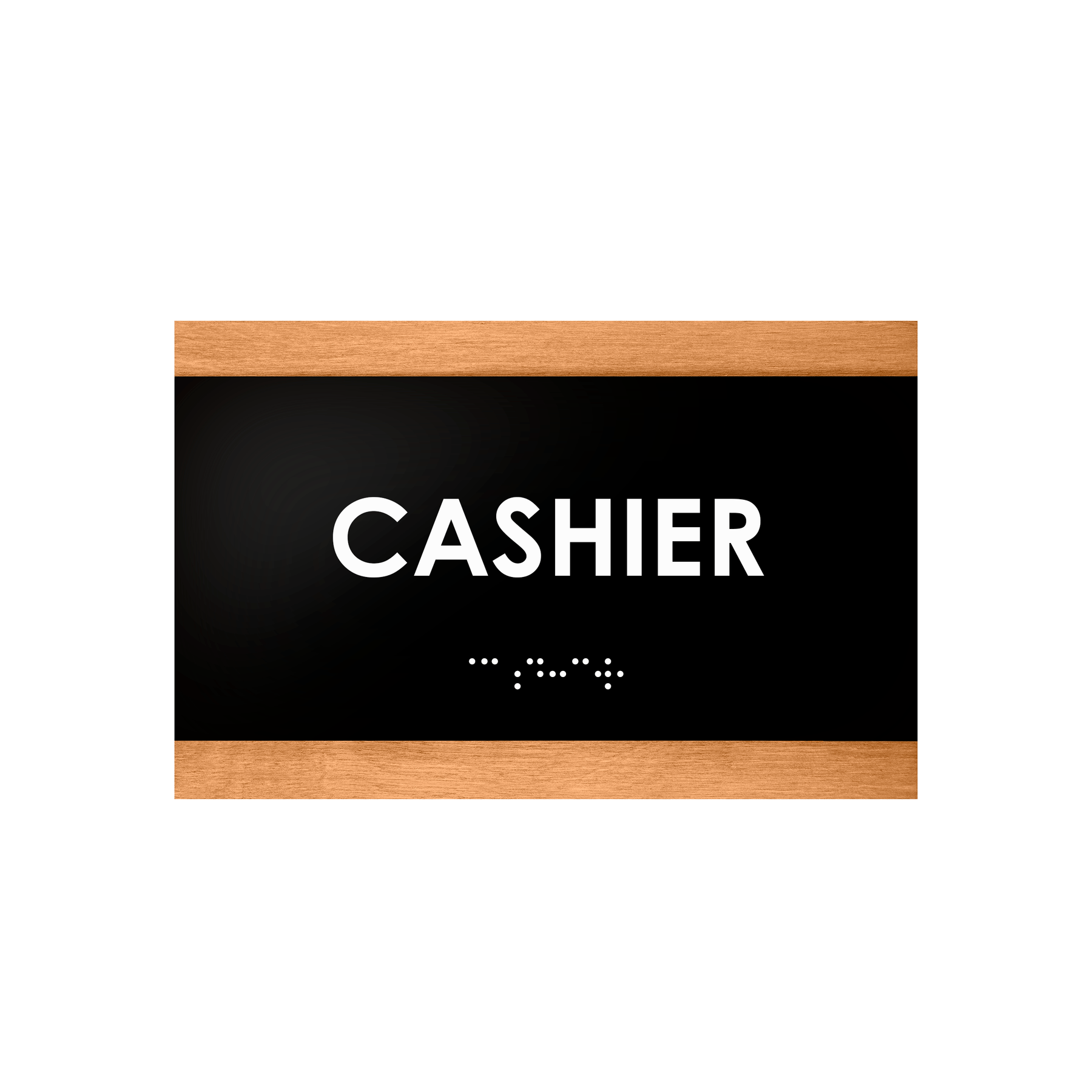 Casher Signage Cashier Sign: Wood Door Plate —