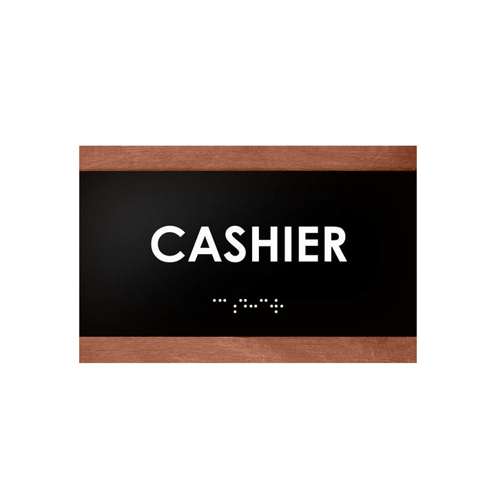 Door Signs Cashier Sign: Wood Door Plate — "Buro" Design