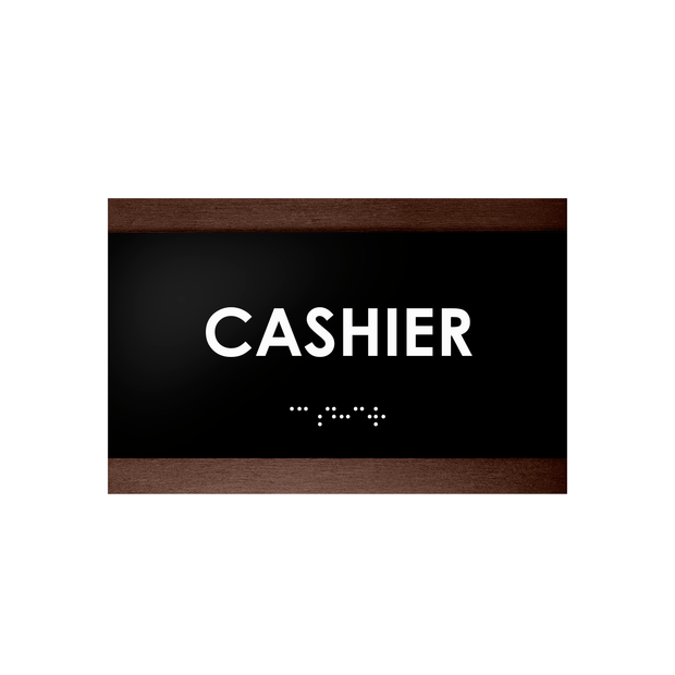 Door Signs Cashier Sign: Wood Door Plate — "Buro" Design
