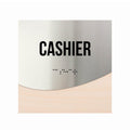 Cashier Sign - Stainless steel & Wood Door Plate "Jure" Design - Photo #1