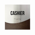 Cashier Sign - Stainless steel & Wood Door Plate "Jure" Design - Photo #2