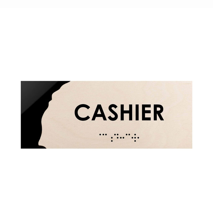 Door Signs Cashier Sign: Wood Door Plate — "Sherwood" Design