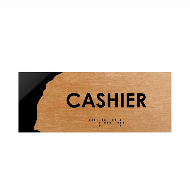Door Signs Cashier Sign: Wood Door Plate — "Sherwood" Design