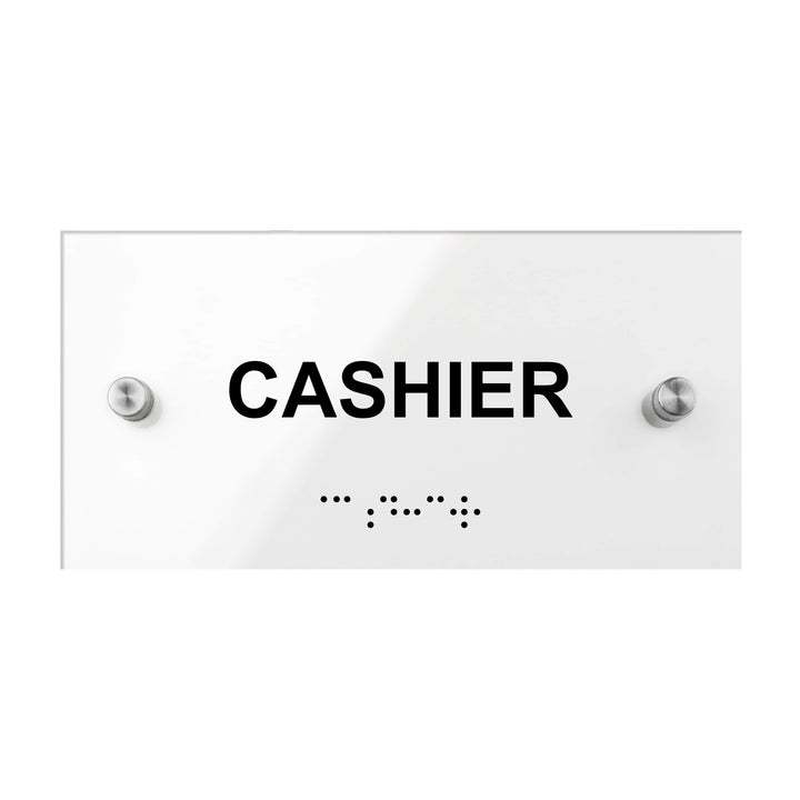 Cashier Sign - Acrylic Door Plate - "Classic" Design