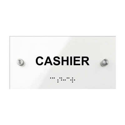 Cashier Sign - Acrylic Door Plate "Classic" Design