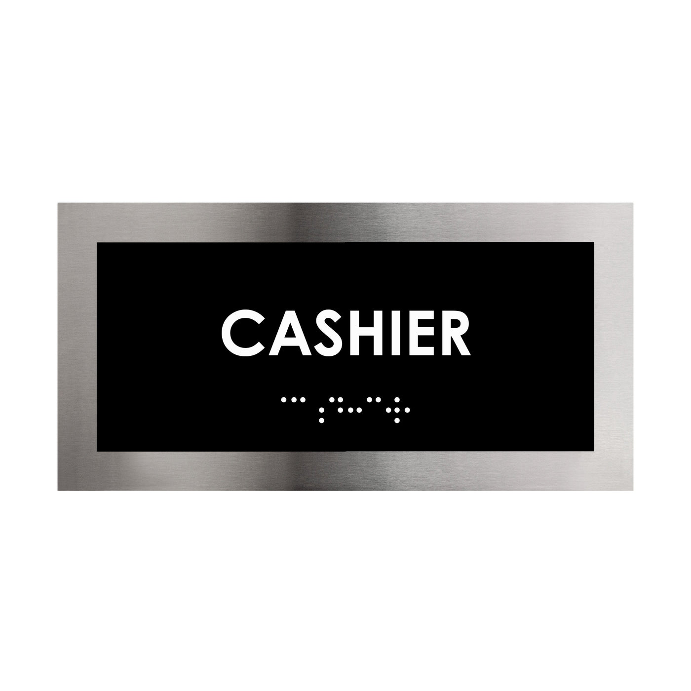 Door Signs - Cashier Sign - Stainless Steel Plate - "Modern" Design