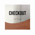 Checkout Signs - Stainless steel & Wood Door Plate "Jure" Design - Photo #1