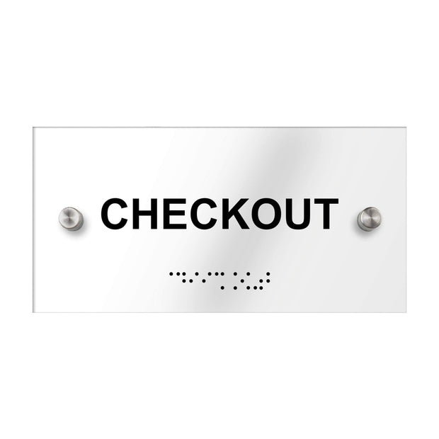 Checkout Signs - Acrylic Door Plate - "Classic" Design