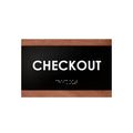 Door Signs Checkout Signs Wood Door - "Buro" Design - Photo #1