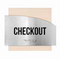 Door Signs Checkout Signs - Stainless steel & Wood Plate - "Wave" Design - Photo #1