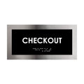Door Signs Checkout Sign Stainless Steel Plate - "Modern" Design - Photo #1