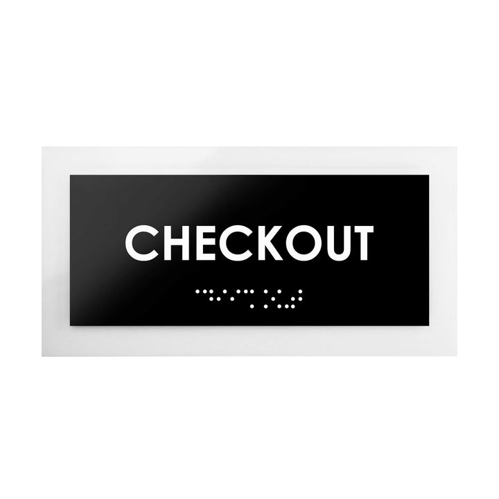 Door Signs Checkout Sign - Acrylic Door Plate "Simple" Design