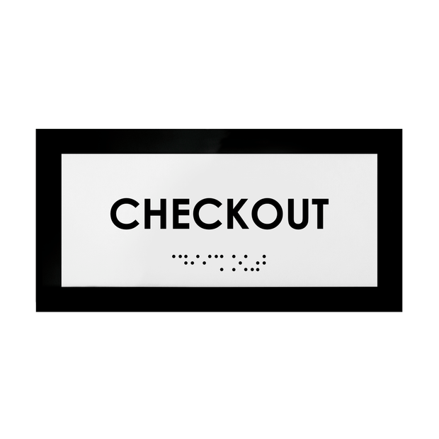 Door Signs Checkout Sign - Acrylic Door Plate "Simple" Design