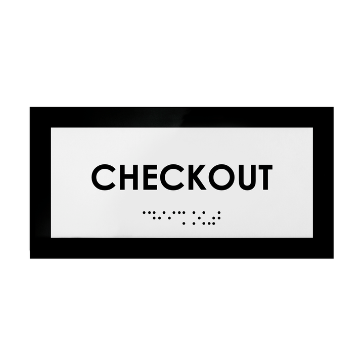 Door Signs Checkout Sign - Acrylic Door Plate "Simple" Design