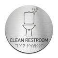 Information signs Clean Restroom Sign: Stainless Steel & Acrylic Sign - Photo #2