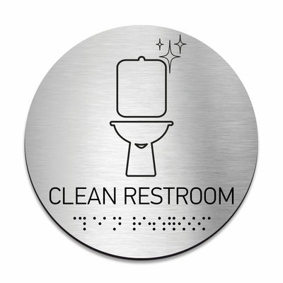 Information Signs - Clean Restroom Sign - Steel Sign