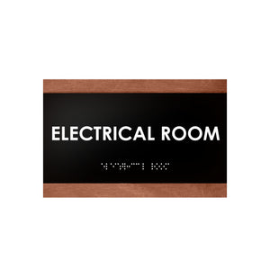 Door Signs - Electrical Room Wood Door Sign "Buro" Design