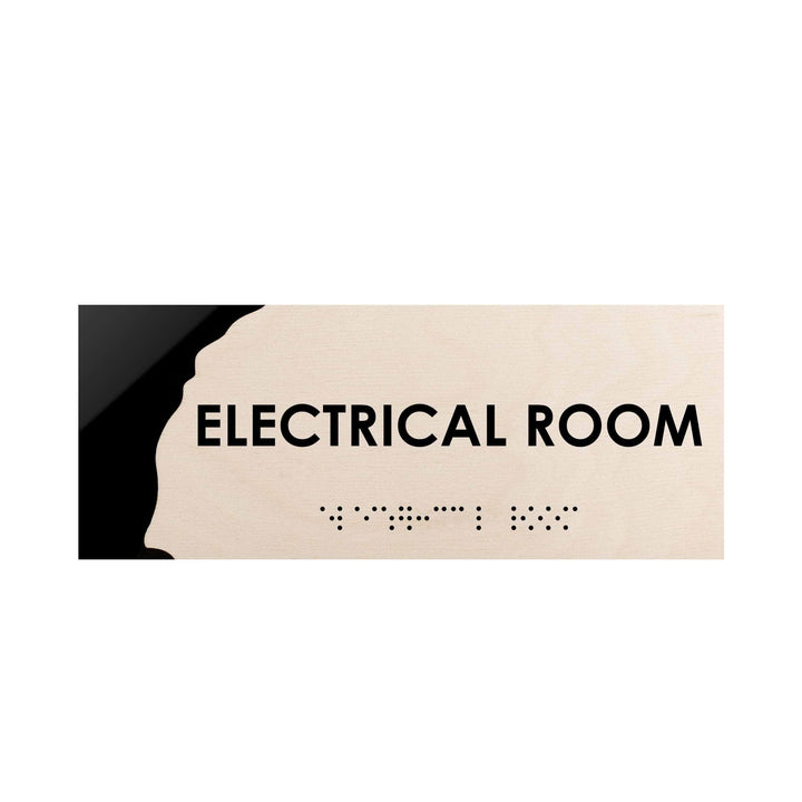 Door Signs Electrical Room Door Sign — Wood Door Plate — "Sherwood" Design
