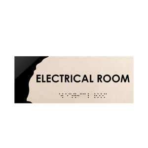 Door Signs - Electrical Room Wood Door Sign "Sherwood" Design