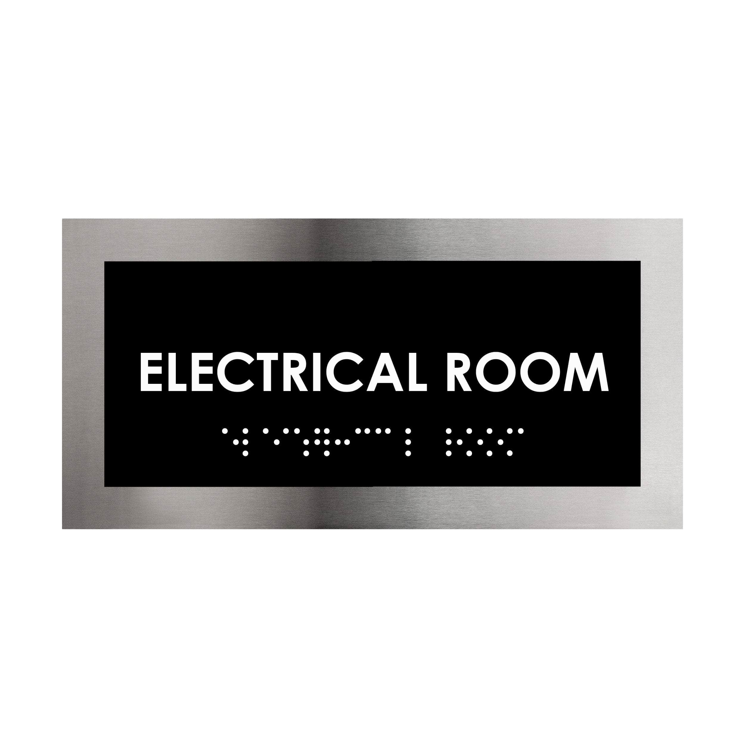 Electric Code Sign Electrical Room Sign: Stainless Steel & Acrylic —