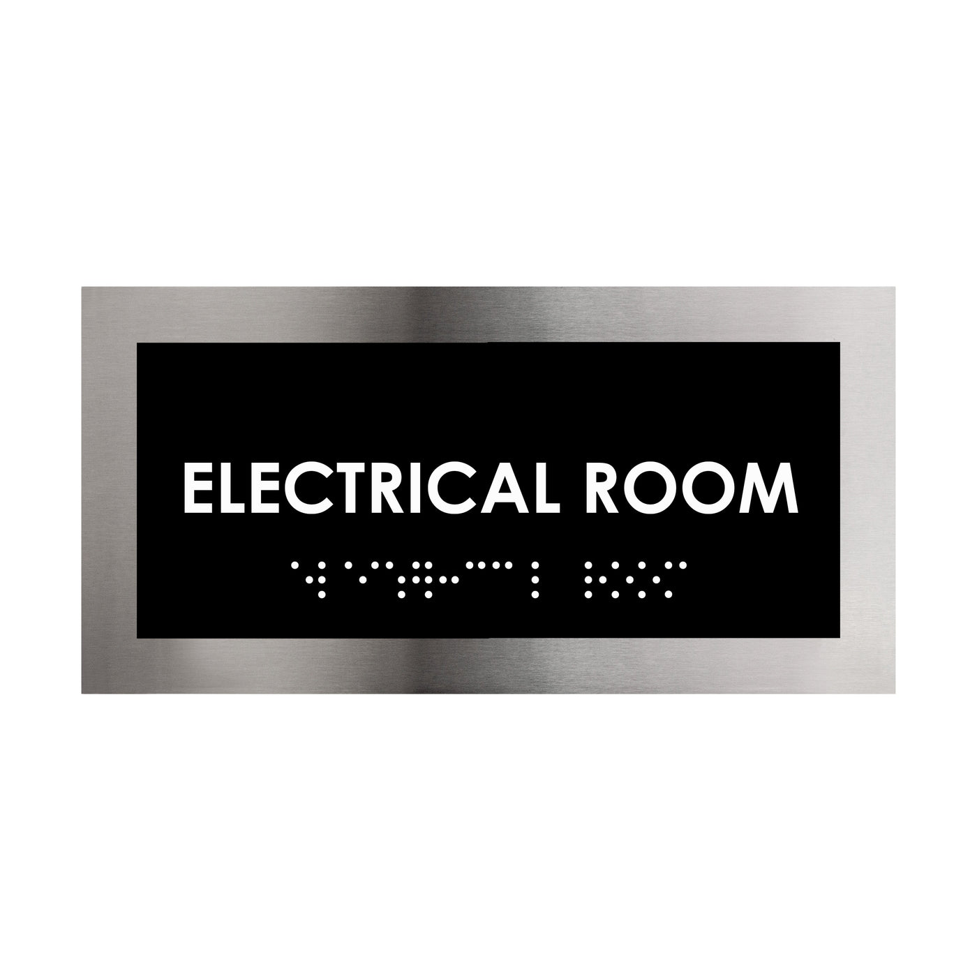Door Signs - Electrical Room Door Plate - Stainless Steel Sign - "Modern" Design