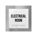 Door Signs Electrical Room Door Sign: Stainless Steel & Acrylic Plate — "Modern" Design - Photo #2