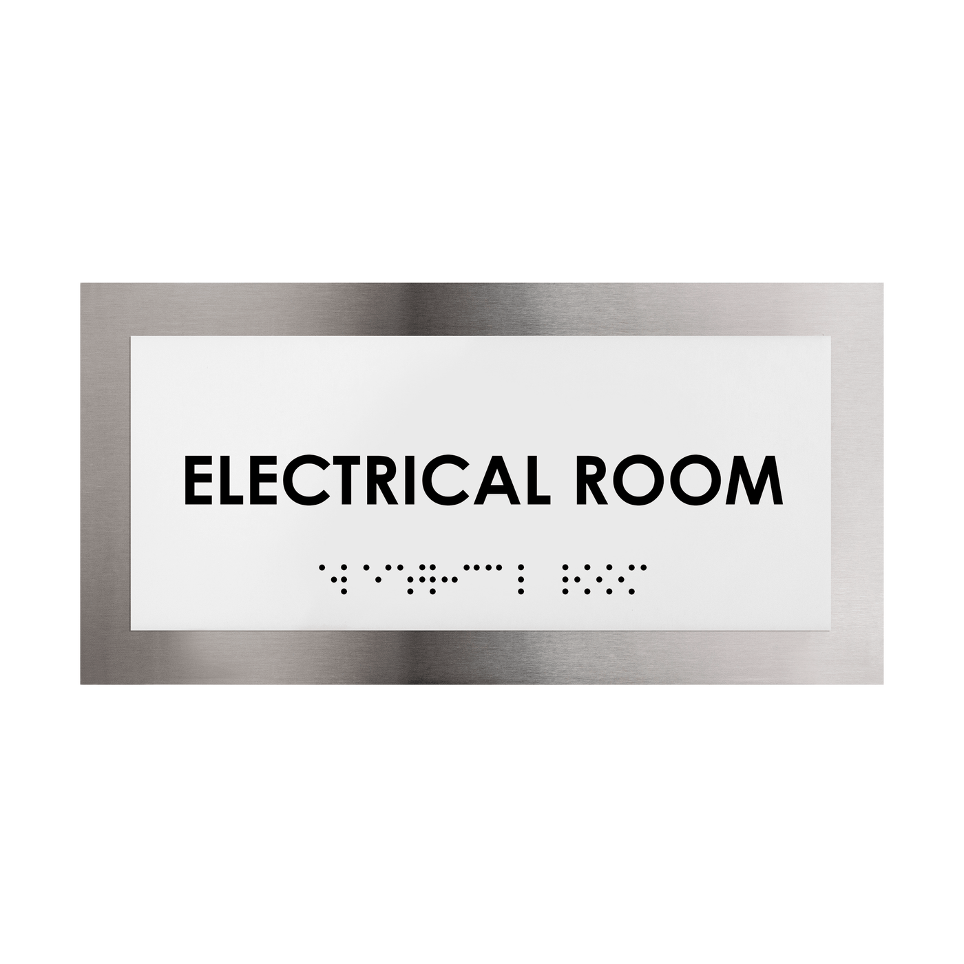 Door Signs - Electrical Room Door Plate - Stainless Steel Sign - "Modern" Design