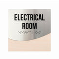 Door Signs Electrical Room Door Sign - Stainless steel & Wood - "Jure" Design - Photo #2