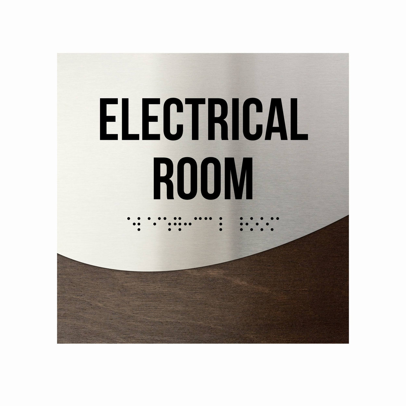 Door Signs - Electrical Room Office Door Signs - Stainless Steel & Wood "Jure" Design