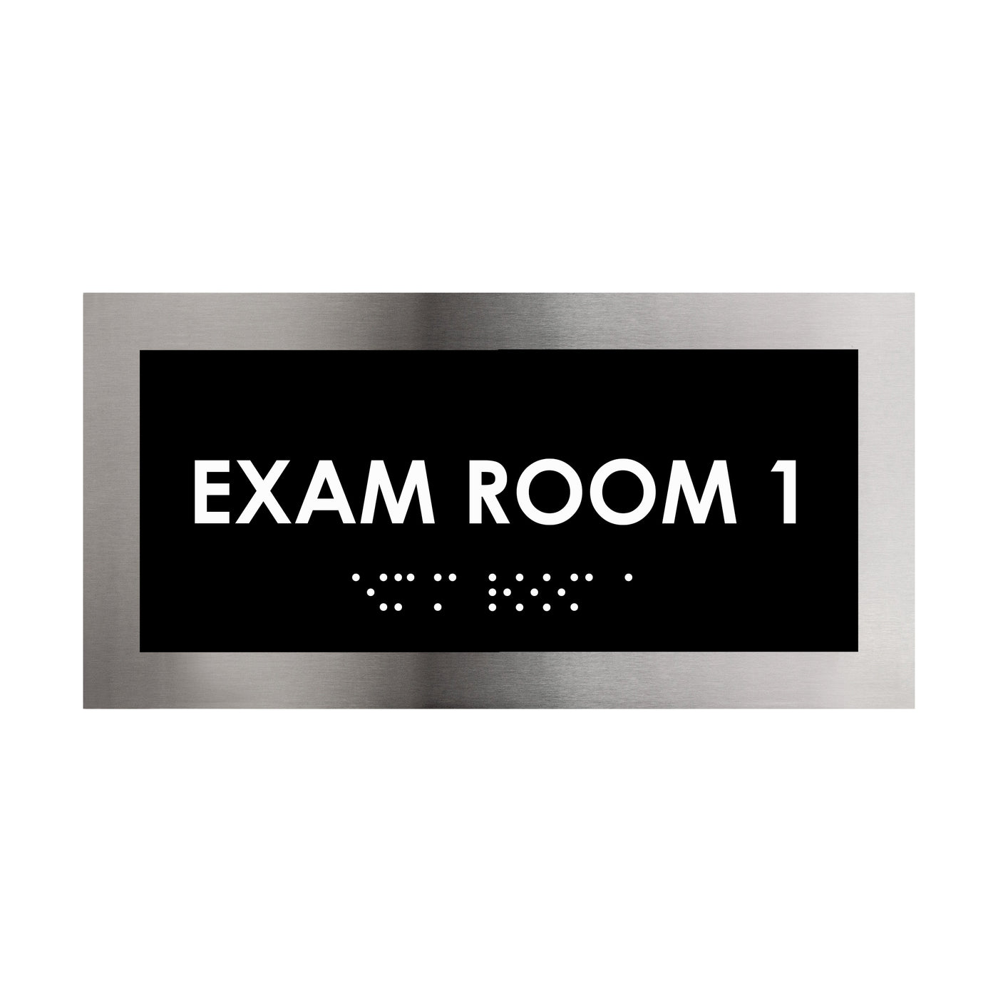 Exam Room Door Plate - Stainless Steel Sign - "Modern" Design