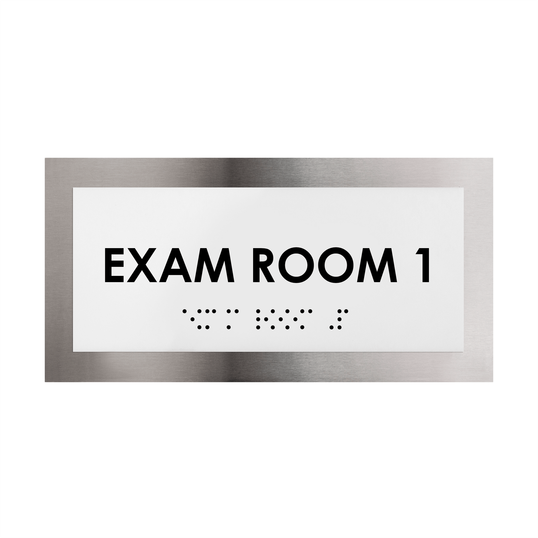 Exam Room Sign: Stainless Steel & Acrylic Plate —