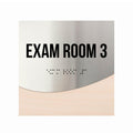 Exam Room Sign - Interior Office Door Signs - Stainless steel & Wood "Jure" Design - Photo #2