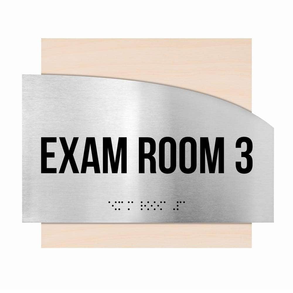Exam Text Sign Exam Room Custom Door Signs - Stainless steel & Wood -