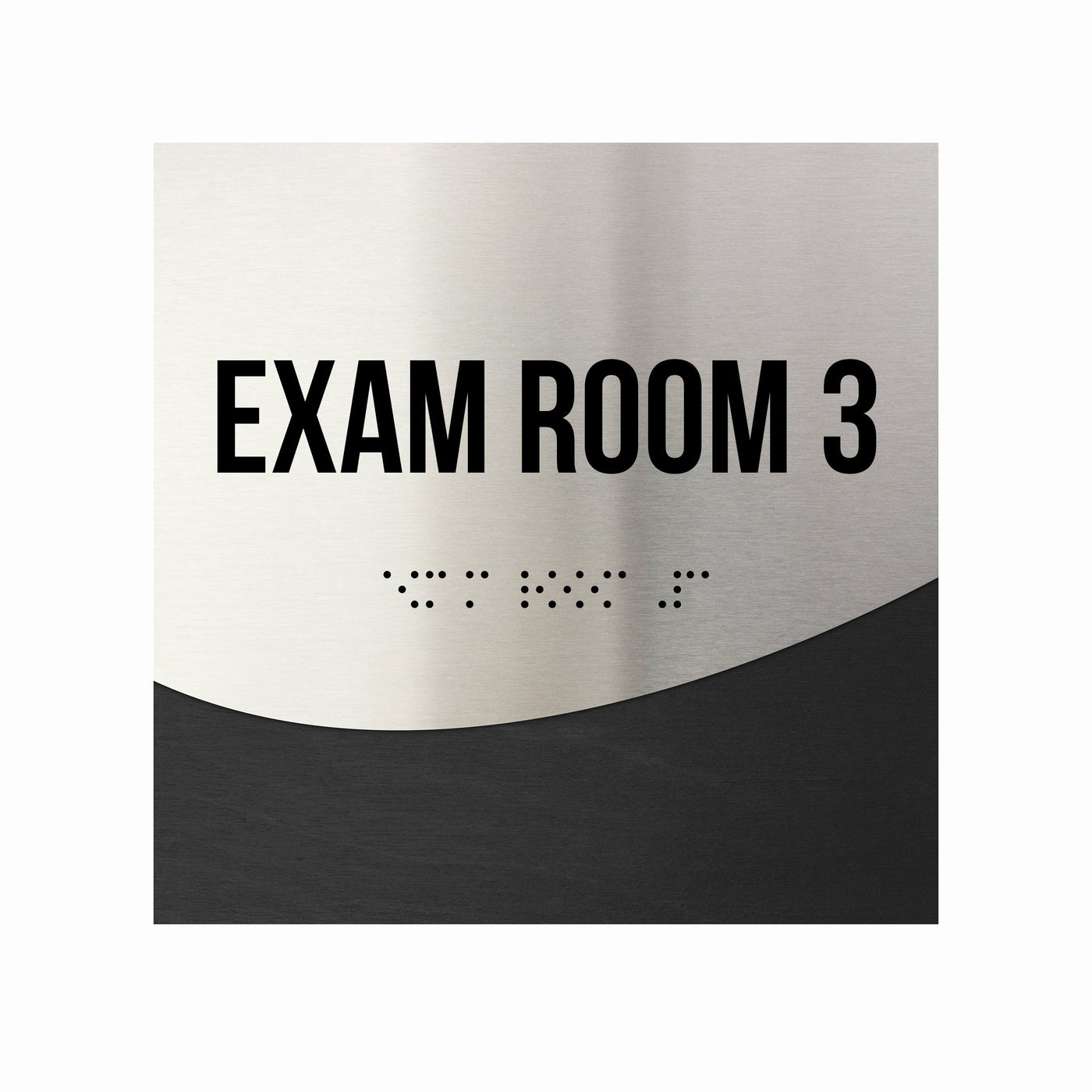 Exam Room Sign - Interior Office Door Signs - Stainless Steel & Wood "Jure" Design