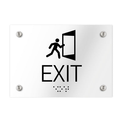 Information Signs - ADA Exit Sign - Clear Acrylic