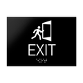 Information signs Exit Sign With Braille - Black Acrylic - Photo #2