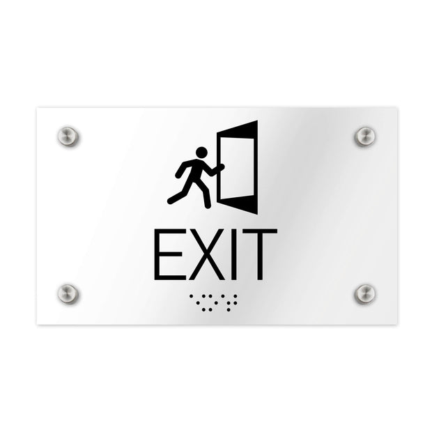 Information signs ADA Exit Sign - Clear Acrylic