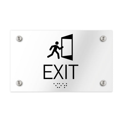 Information Signs - ADA Exit Sign - Clear Acrylic
